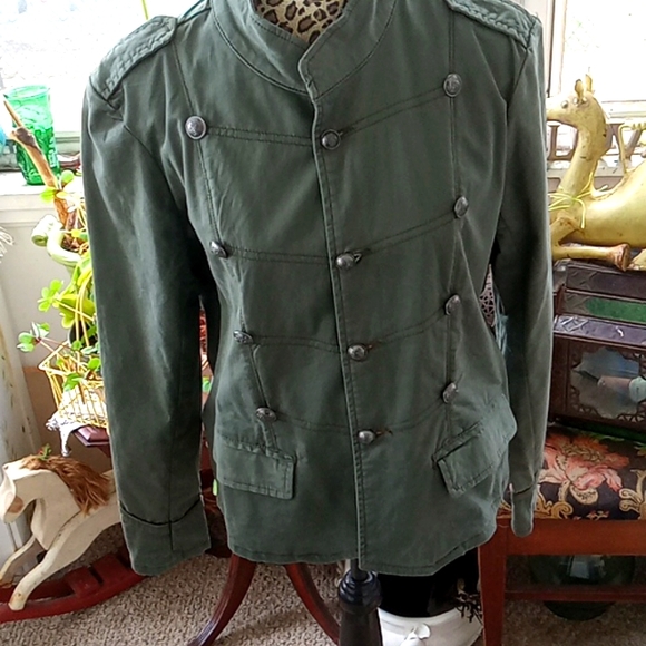 NWT Military Style Jacket Khaki Green XXL Junior - Picture 1 of 8